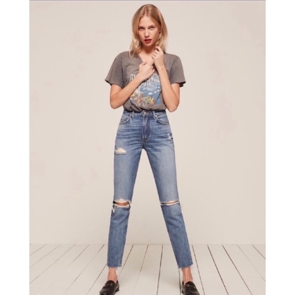 Reformation Denim - Reformation High Rise Cigarette Destroy Jeans